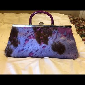 M. Andonia leather calf hair handbag